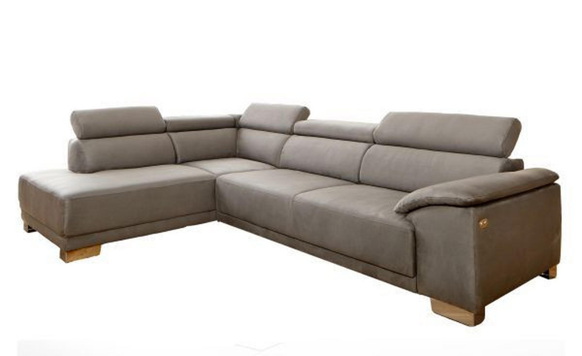 SEDEŽNA GARNITURA, mikrovlakna siva  - barve kroma/siva, Design, tekstil/leseni material (205/290cm) - Pure Home Lifestyle