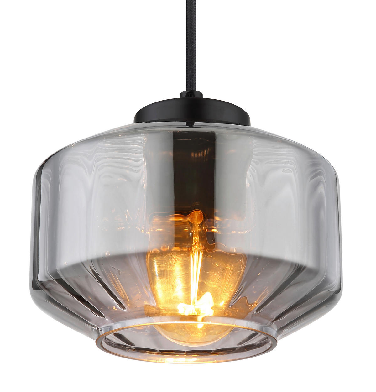 HÄNGELEUCHTE 18/120 cm   - Schwarz, Design, Glas/Metall (18/120cm) - Globo