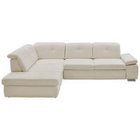 ECKSOFA in Echtleder Weiss  - Weiss, Basics, Leder/Metall (260/312cm) - Beldomo Premium