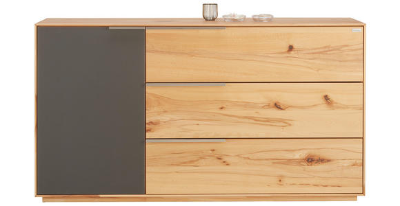 SIDEBOARD  in 150/82/42 cm  - Anthrazit/Buchefarben, Natur, Glas/Holz (150/82/42cm) - Valnatura
