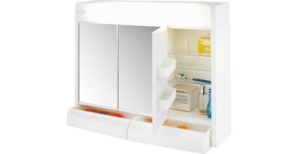 SPIEGELSCHRANK 60/51/18 cm  - Weiß, MODERN, Glas/Kunststoff (60/51/18cm) - Xora