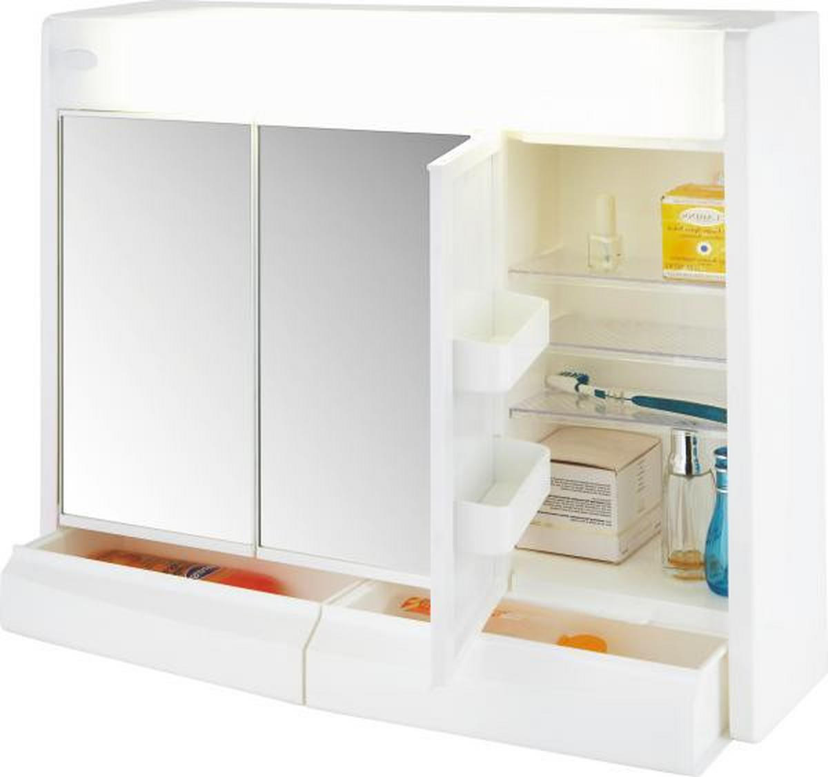 SPIEGELSCHRANK 60/51/18 cm  - Weiß, MODERN, Glas/Kunststoff (60/51/18cm) - Xora