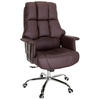 CHEFSESSEL Lederlook Braun  - Chromfarben/Braun, MODERN, Kunststoff/Textil (75/130/64cm) - MID.YOU