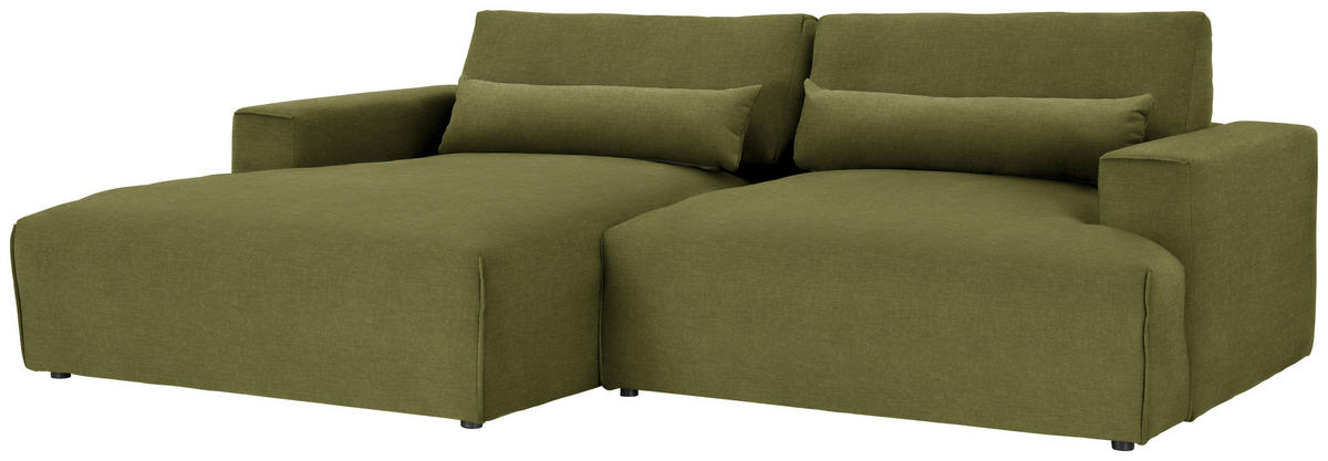 ECKSOFA Struktur Waldgrün  - Waldgrün/Schwarz, Design, Kunststoff/Textil (187/267cm) - Stylife
