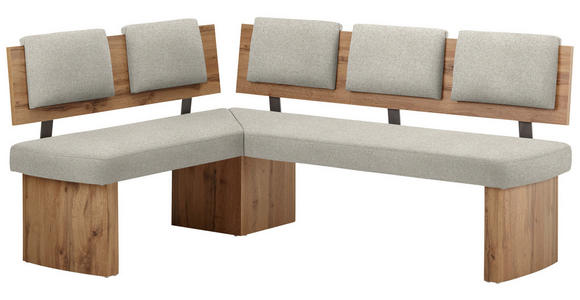 ECKBANK 140/180 cm in Eichefarben, Sandfarben - Sandfarben/Eichefarben, KONVENTIONELL, Holzwerkstoff/Textil (140/180cm) - Cantus
