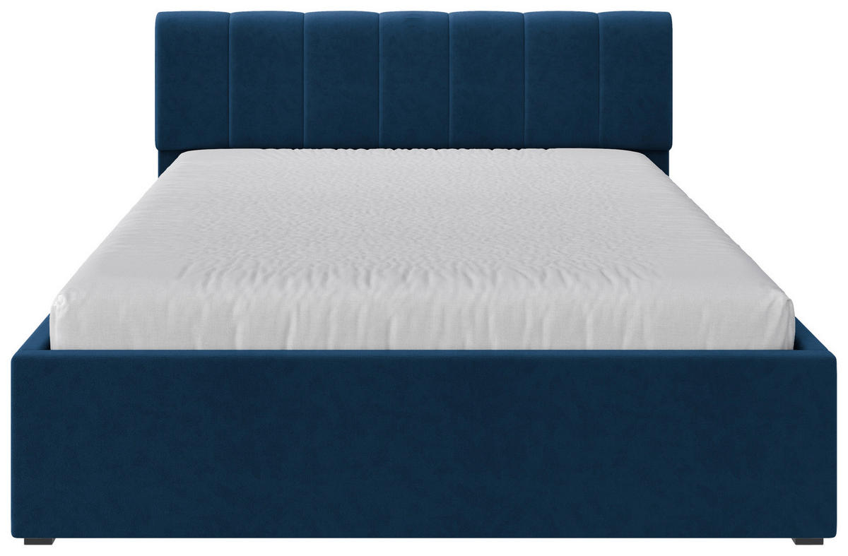 POLSTERBETT Lattenrost, Bettkasten Royalblau 160/200 cm  - Royalblau/Schwarz, Design, Holz/Kunststoff (160/200cm) - Stylife