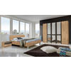 SCHLAFZIMMER in Eichefarben, Dunkelgrau  - Eichefarben/Dunkelgrau, Konventionell, Glas/Holzwerkstoff (180/200cm) - Xora