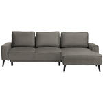 ECKSOFA in Velours Greige  - Greige/Schwarz, Basics, Holz/Textil (260/161cm) - Carryhome