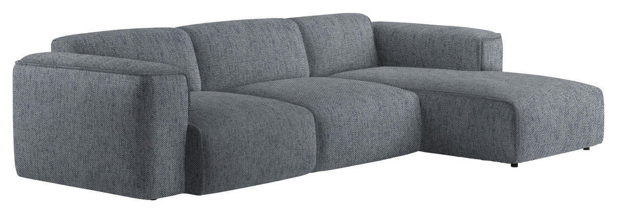 ECKSOFA  in Webstoff Grau  290/171 cm  - Schwarz/Grau, Design, Kunststoff/Textil (290/171cm) - home24