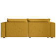 ECKSOFA Senfgelb Webstoff Zierkissen, Rückenkissen, Rücken echt  - Senfgelb/Schwarz, MODERN, Kunststoff/Textil (153/250cm) - Xora