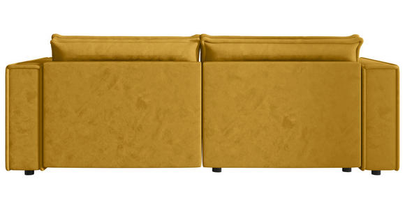 ECKSOFA Senfgelb Webstoff Zierkissen, Rückenkissen, Rücken echt  - Senfgelb/Schwarz, MODERN, Kunststoff/Textil (153/250cm) - Xora