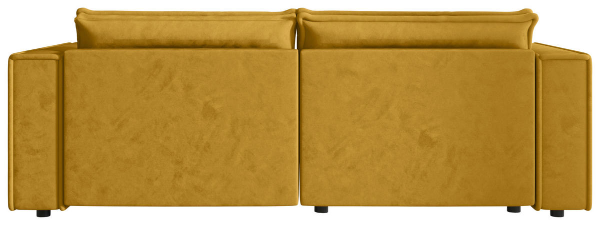 ECKSOFA Senfgelb Webstoff Zierkissen, Rückenkissen, Rücken echt  - Senfgelb/Schwarz, MODERN, Kunststoff/Textil (153/250cm) - Xora