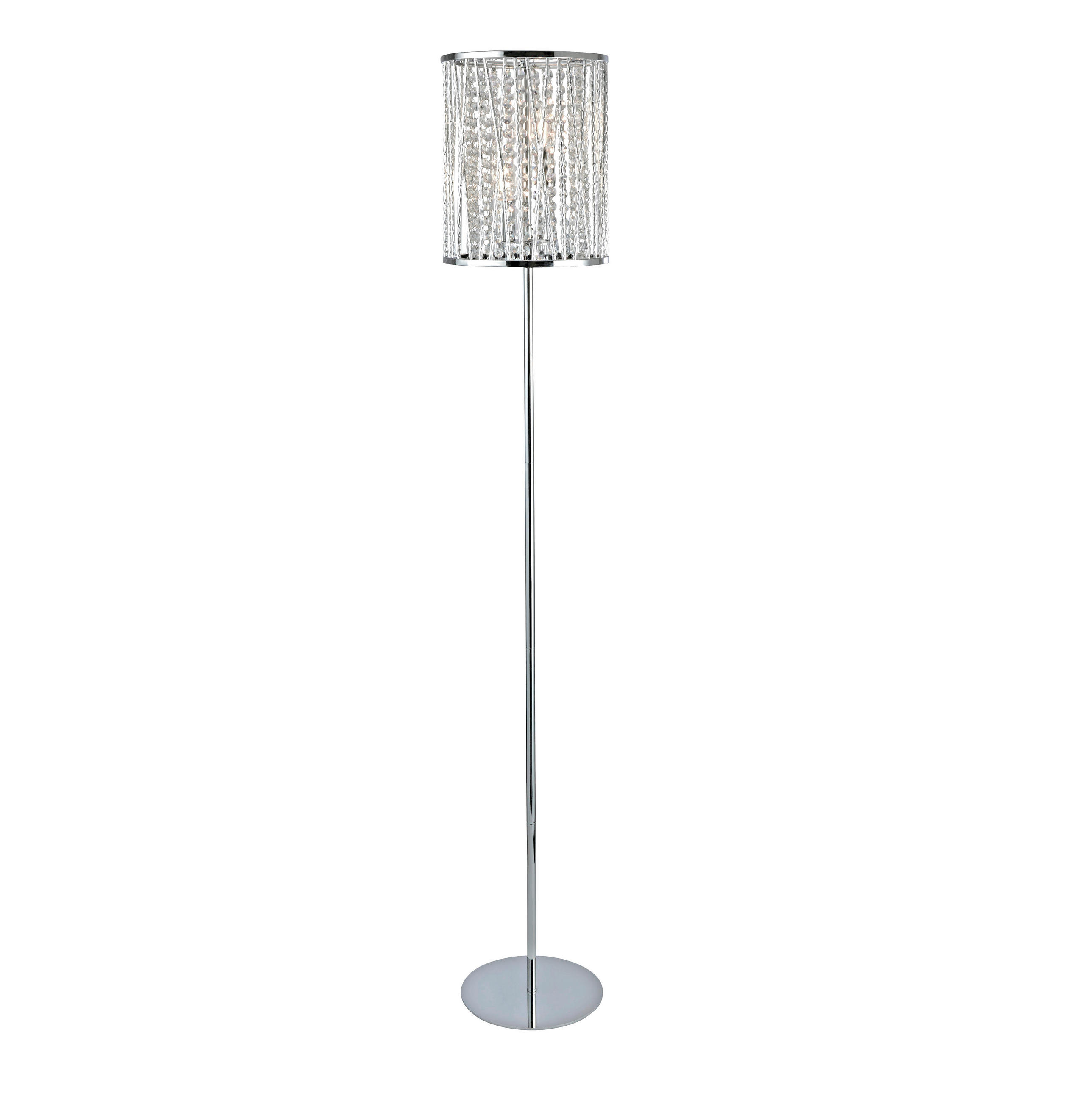 STEHLEUCHTE Elise 25/152 cm  - Klar/Chromfarben, LIFESTYLE, Glas/Metall (25/152cm) - Searchlight