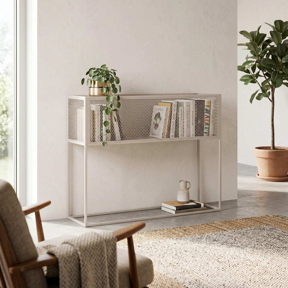 HYLLA i 110/80/30 cm beige  - beige, Design, metall (110/80/30cm) - Livetastic