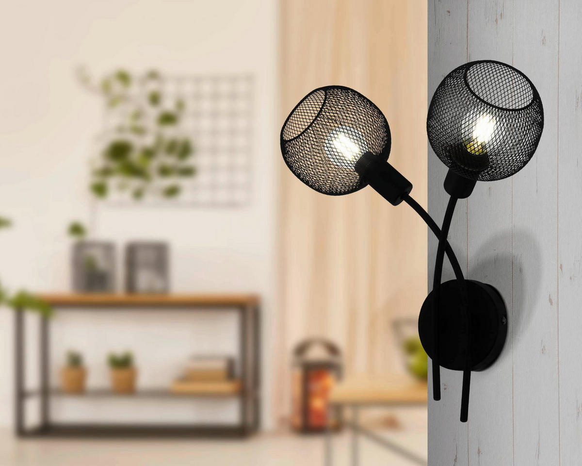 VÄGGLAMPA Wrington 38,5/35,5 cm   - svart, Basics, metall (38,5/35,5cm) - Eglo
