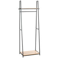 KLEIDERSTÄNDER in Schwarz, Eichefarben 68/166/40 cm   - Eichefarben/Schwarz, Design, Holzwerkstoff/Metall (68/166/40cm)