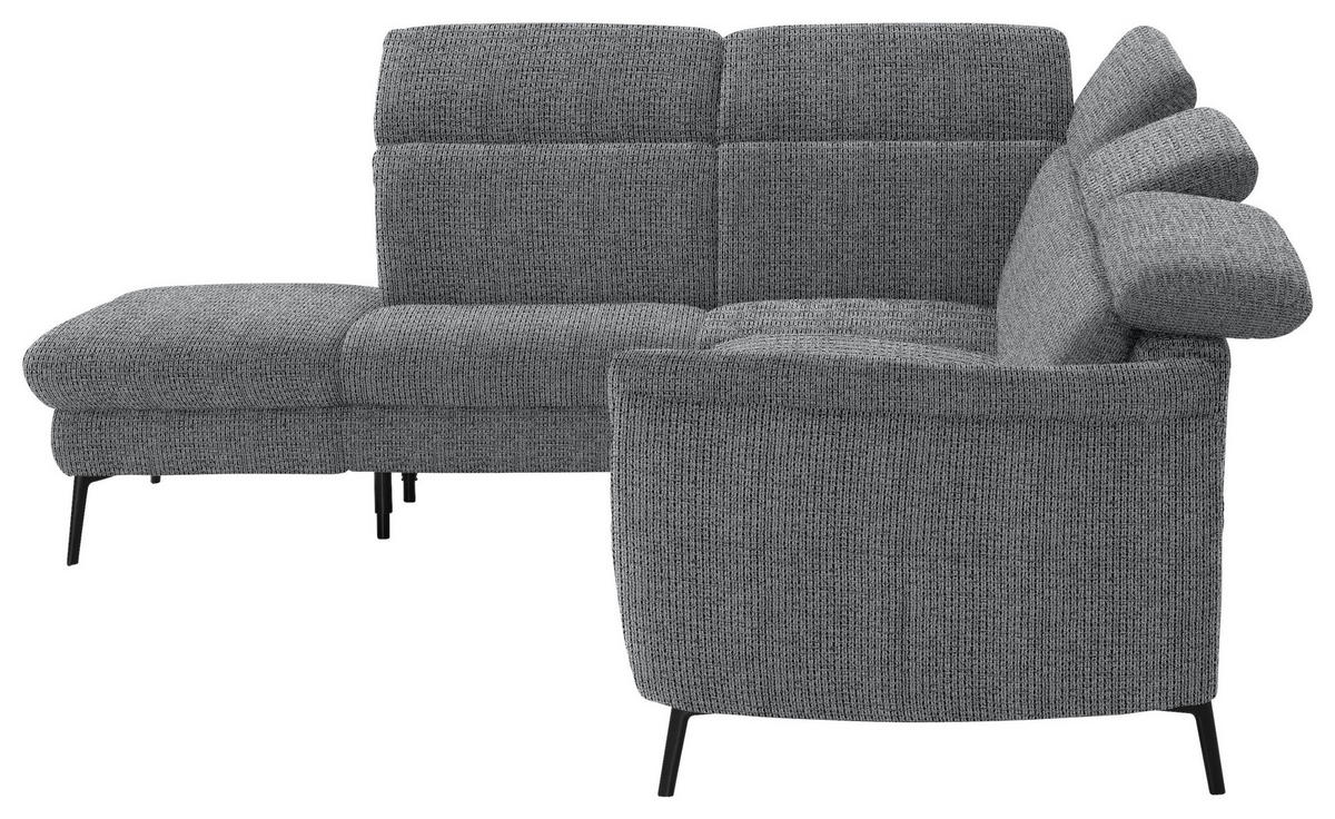 ECKSOFA in Struktur Anthrazit  - Anthrazit/Schwarz, Modern, Textil/Metall (235/275cm) - Cantus