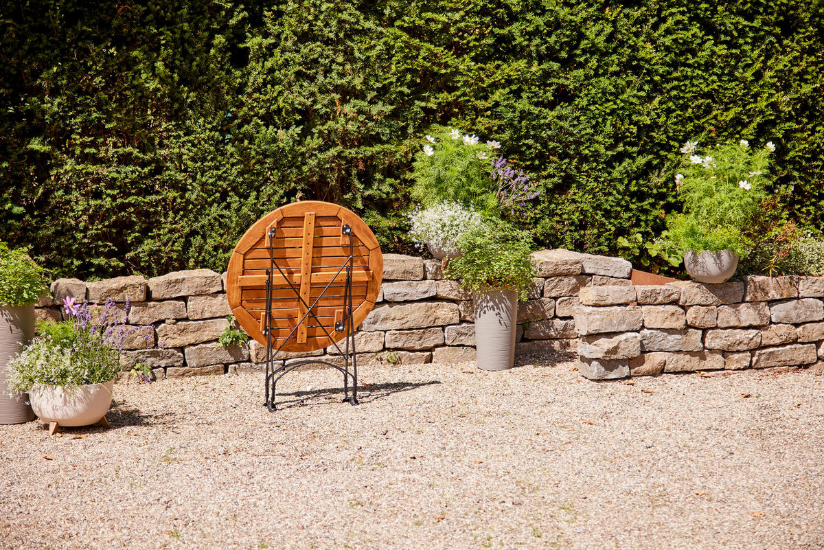 GARTENKLAPPTISCH 85/85/78 cm  - Robinienfarben/Schwarz, KONVENTIONELL, Holz/Metall (85/85/78cm) - Siena Garden