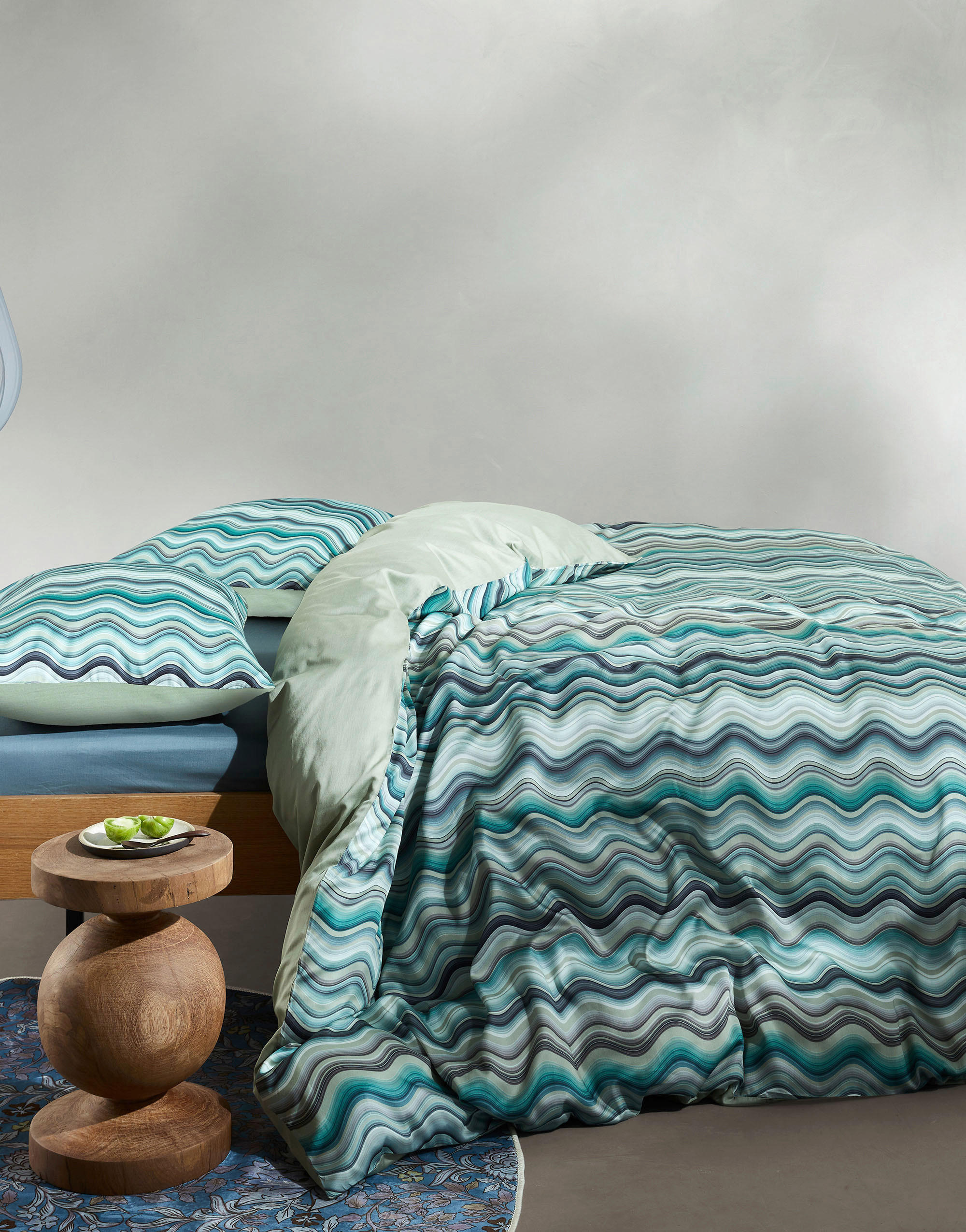 WENDEBETTWÄSCHE SOL Satin  - Grün, Basics, Textil (155/220cm) - Essenza