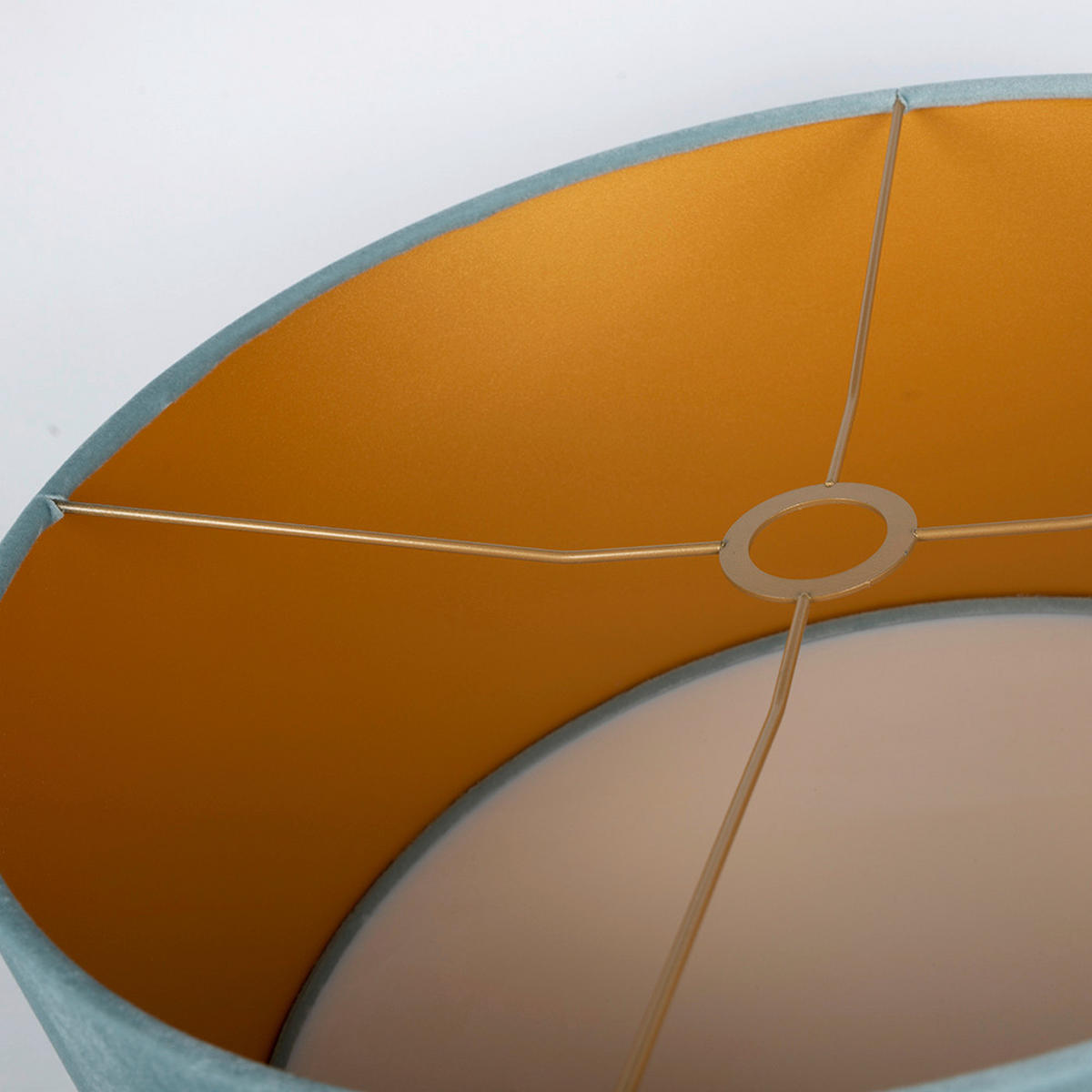 LEUCHTENSCHIRM Velour 50/25 cm  - Hellblau, Basics, Textil/Metall (50/25cm)