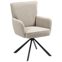 ARMLEHNSTUHL  in Eisen Cord  - Beige/Schwarz, KONVENTIONELL, Textil/Metall (60/95/67cm) - MID.YOU