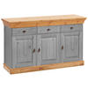 SIDEBOARD  143/85/45 cm 3 Schublade(n)  - Laugenfarbig/Grau, ROMANTIK / LANDHAUS, Holz/Metall (143/85/45cm) - Boxxx