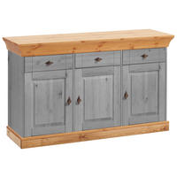 SIDEBOARD  in 143/85/45 cm  - Laugenfarbig/Grau, ROMANTIK / LANDHAUS, Holz/Metall (143/85/45cm) - Boxxx