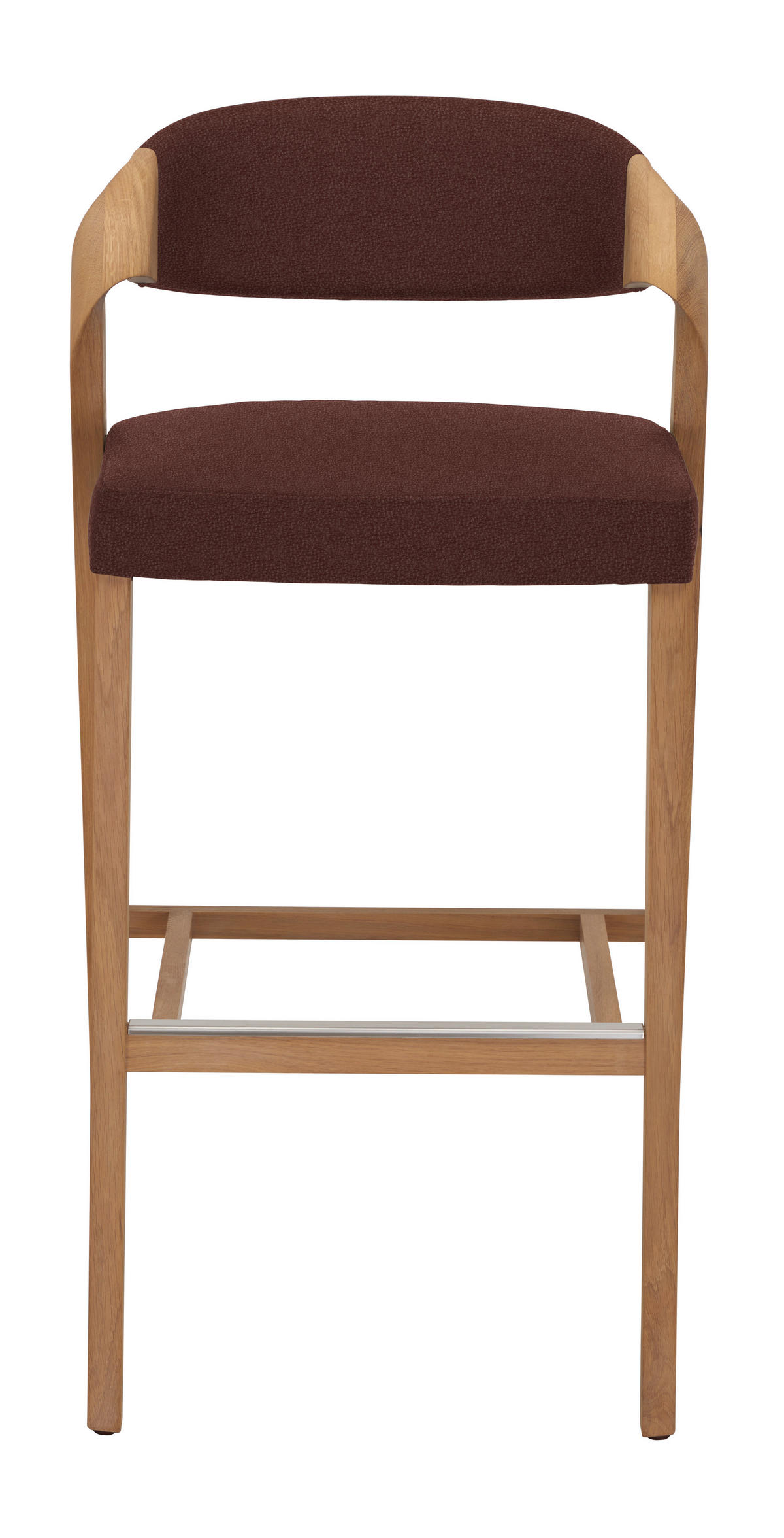 BARHOCKER Holz, Leder Rotbraun, Wildeiche  - Wildeiche/Rotbraun, Natur, Leder/Holz (52/103/52cm) - Voglauer