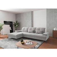 ECKSOFA Silberfarben Flachgewebe  - Silberfarben/Schwarz, KONVENTIONELL, Textil/Metall (185/279cm) - Sit & More