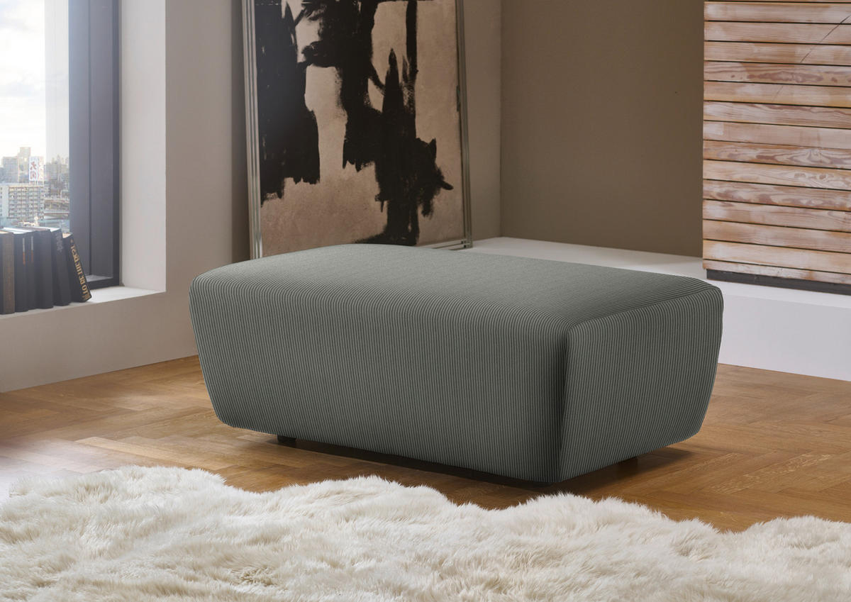 ECKSOFA in Feincord Grau  - Schwarz/Grau, Design, Kunststoff/Textil (174/302cm) - Beldomo Style