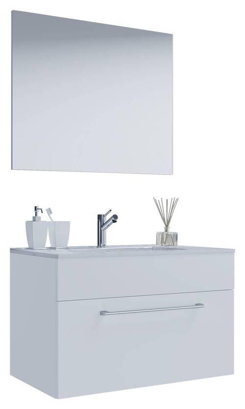 BADEZIMMER 3-teilig  in 80 cm  - Alufarben/Weiß, MODERN, Keramik/Holzwerkstoff (80cm) - MID.YOU