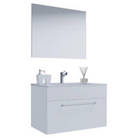 BADEZIMMER 3-teilig  in 80 cm  - Weiss/Alufarben, Modern, Keramik/Holzwerkstoff (80cm) - MID.YOU