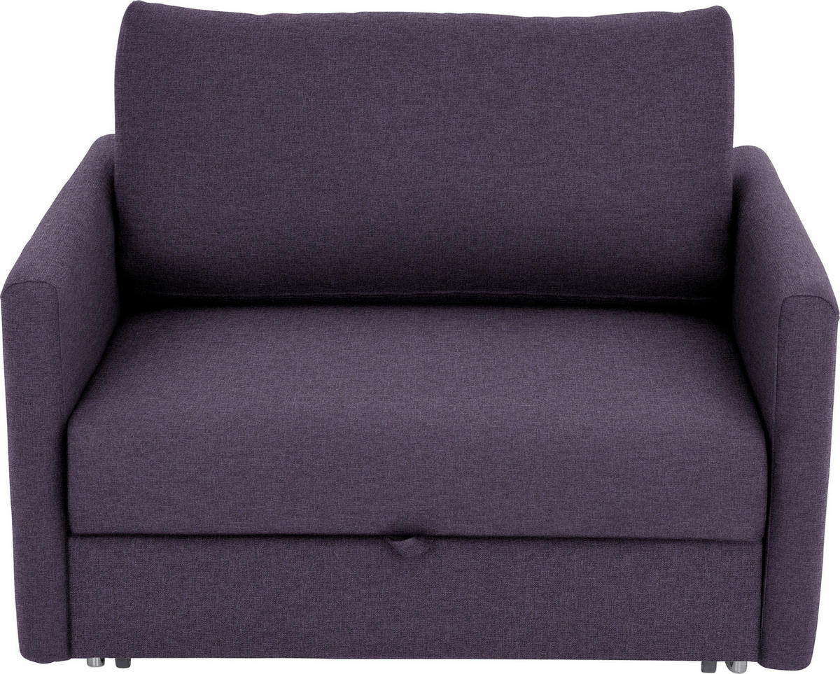 SCHLAFSESSEL in Flachgewebe Violett  - Chromfarben/Violett, Design, Textil/Metall (116/77-88/110-120cm) - Bali