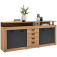 SIDEBOARD  in 195/88/38 cm  - Anthrazit/Schwarz, KONVENTIONELL, Holzwerkstoff/Kunststoff (195/88/38cm) - Xora