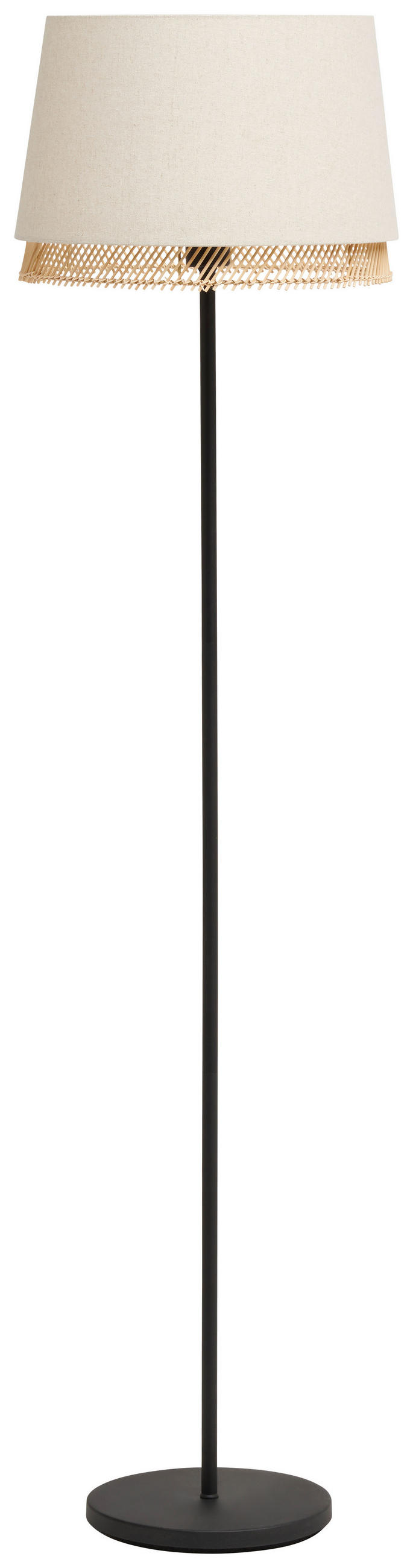 STEHLEUCHTE 38/153 cm    - Schwarz/Braun, Natur, Holz/Textil (38/153cm)