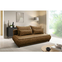 SCHLAFSOFA in Plüsch Braun  - Beige/Schwarz, Design, Kunststoff/Textil (214/96/105cm) - MID.YOU