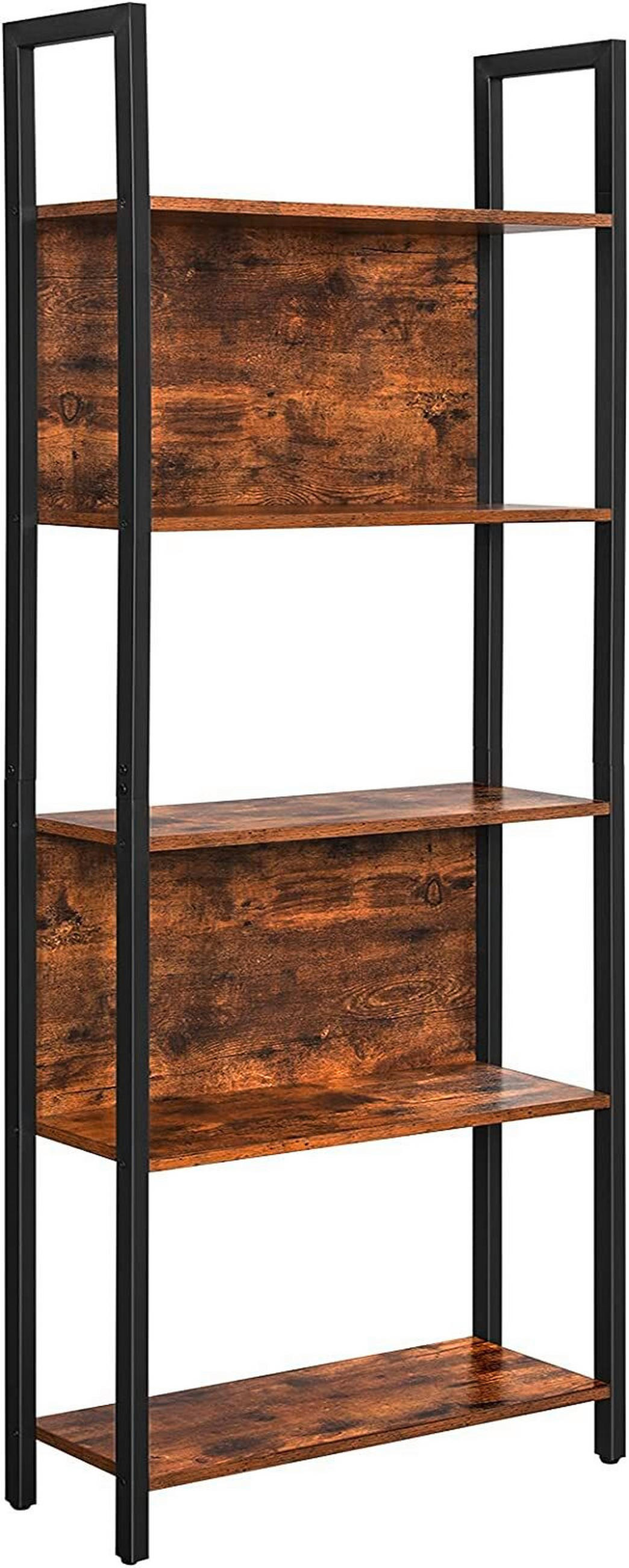 KNIHOVNA, hnědá, černá, ocel, 62/165/24 cm - černá/hnědá, Basics, kov/kompozitní dřevo (62/165/24cm) - Boxxx