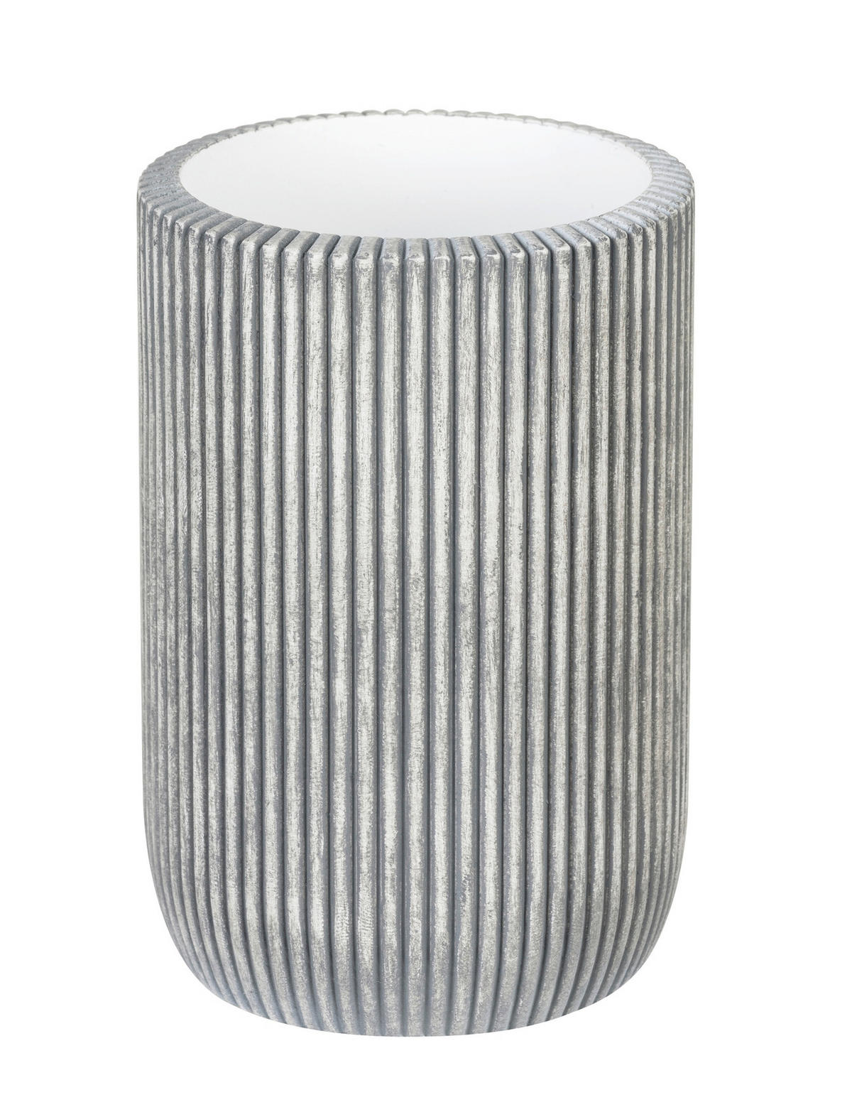 ZAHNPUTZBECHER  - Weiß/Grau, KONVENTIONELL, Kunststoff (7/11,5/7cm) - Schöner Wohnen