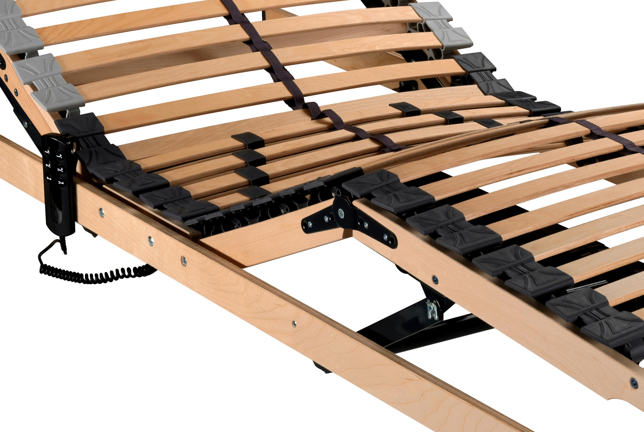 LATTENROST 90/200 cm Kopfteil, Fußteil, Mittelzone verstellbar, Birke  - Birkefarben/Buchefarben, Basics, Holz/Kunststoff (90/200cm) - Sleeptex