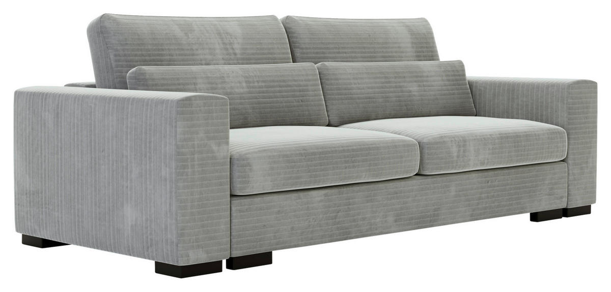 SCHLAFSOFA in Flachgewebe Grau  - Schwarz/Grau, Konventionell, Kunststoff/Textil (236/78/114cm) - Carryhome