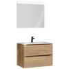 BADEZIMMER 3-teilig  in 81 cm  - Eichefarben/Schwarz, MODERN, Holzwerkstoff/Stein (81cm) - Nobilia