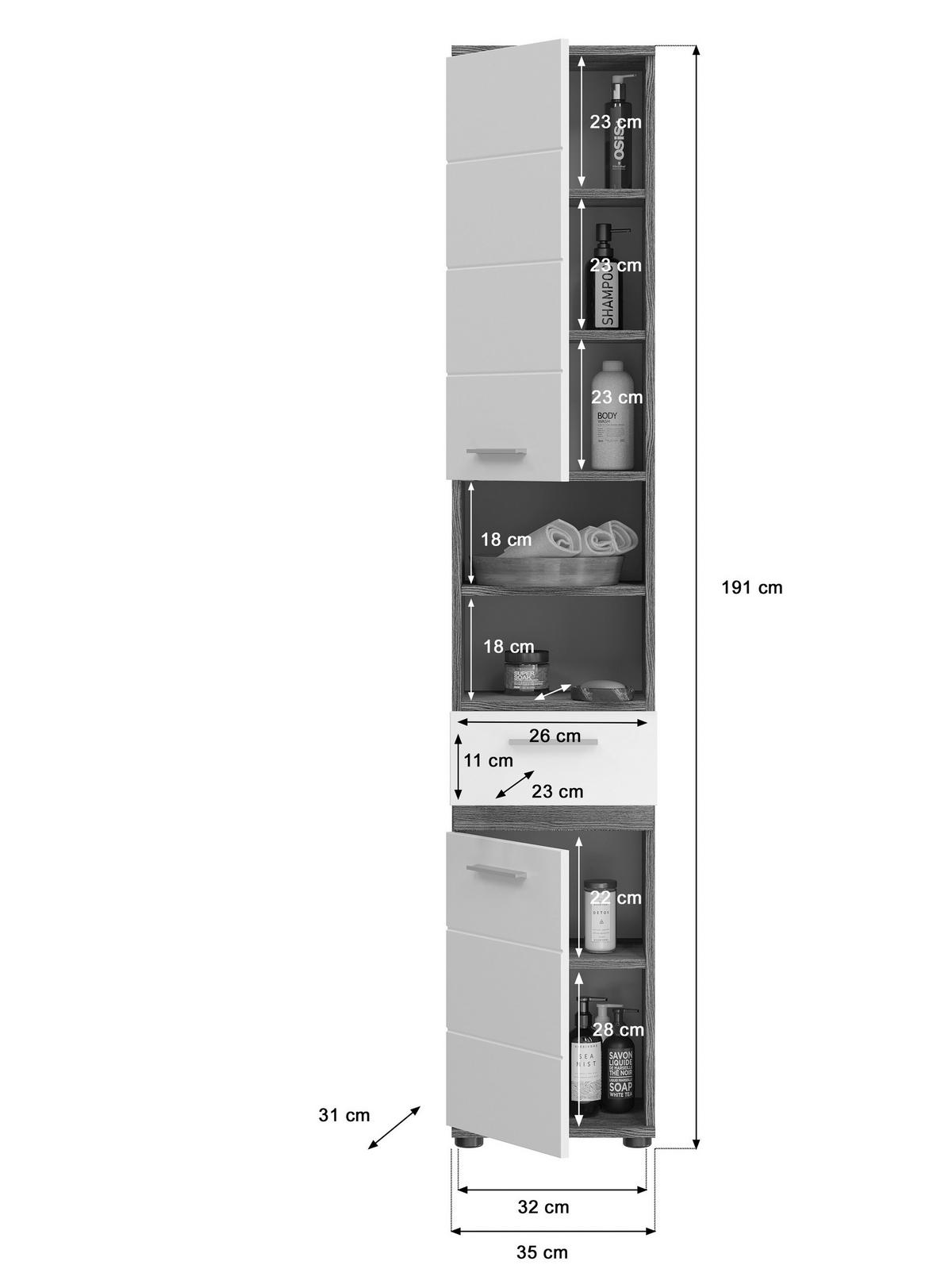 KOPALNICA  bela, visoki sijaj  - srebrne barve/črna, Moderno, umetna masa/leseni material (130cm) - MID.YOU