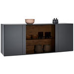 SIDEBOARD  203/80/44 cm  - Eichefarben/Anthrazit, Natur, Glas/Holz (203/80/44cm) - Valnatura