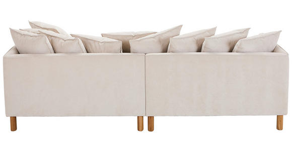 ECKSOFA Beige Chenille  inkl. Rückenkissen, Rücken echt  - Beige/Buchefarben, KONVENTIONELL, Holz/Textil (276/162cm) - Carryhome