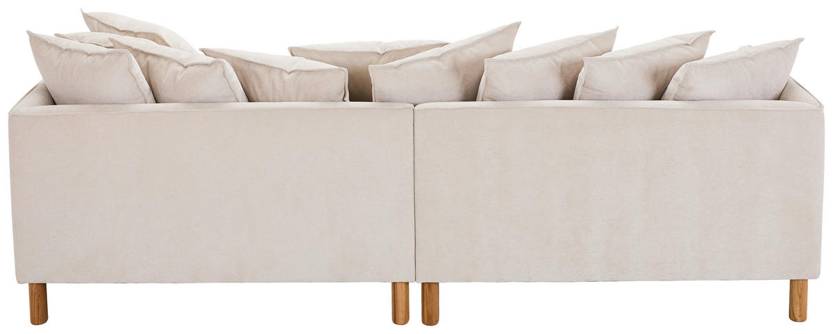 ECKSOFA Beige Chenille  - Beige/Buchefarben, KONVENTIONELL, Holz/Textil (276/162cm) - Carryhome