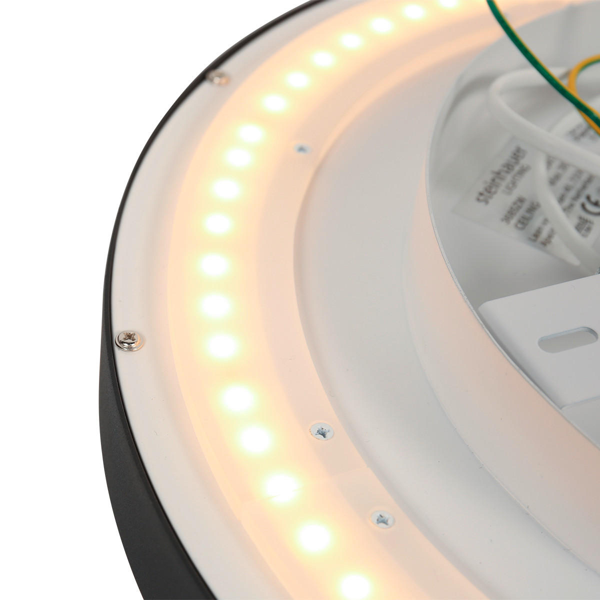 LED-DECKENLEUCHTE Ringlede 40/7 cm   - Schwarz, KONVENTIONELL, Kunststoff/Metall (40/7cm)