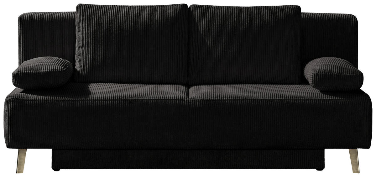 SCHLAFSOFA  mit Fußauswahl, Stoffauswahl, Rücken echt Cord Anthrazit, Grau  - Anthrazit/Grau, MODERN, Textil/Metall (193/85/88cm) - Novel