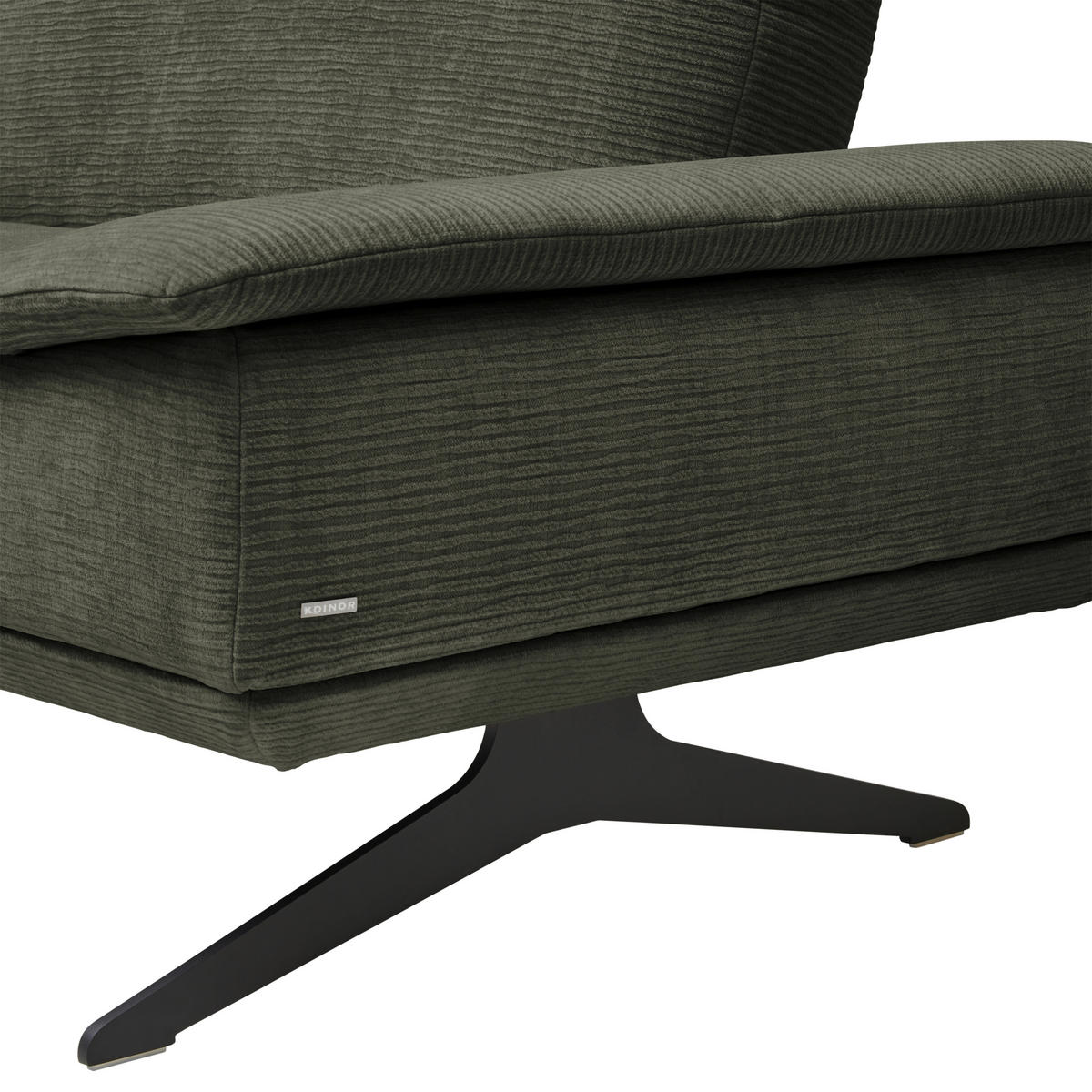ECKSOFA in Flachgewebe Grün  155/284 cm  - Schwarz/Grün, Design, Textil/Metall (155/284cm) - Koinor