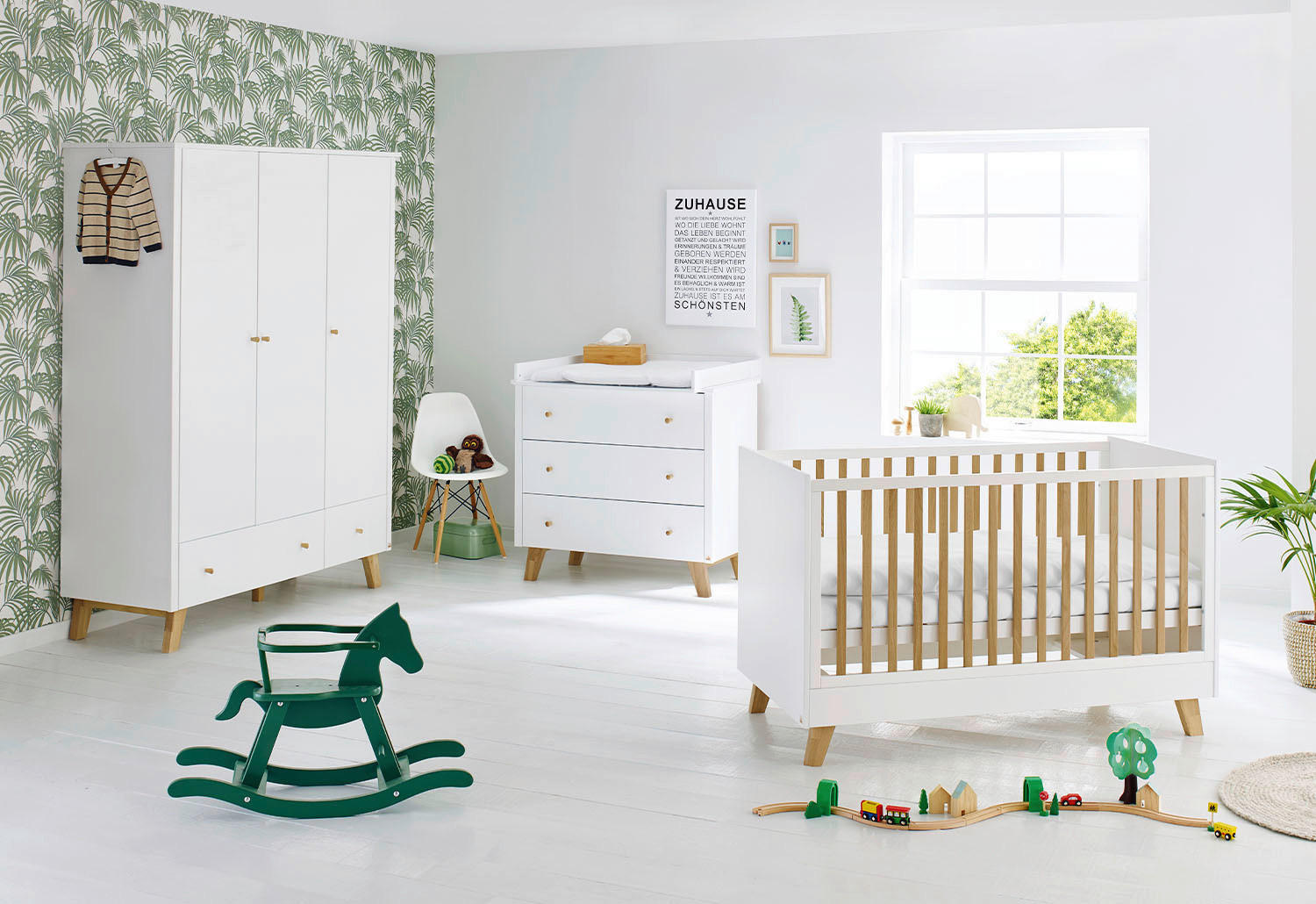 BABYZIMMER PINOLINO PAN  - Eichefarben/Weiß, Design, Holzwerkstoff - Pinolino