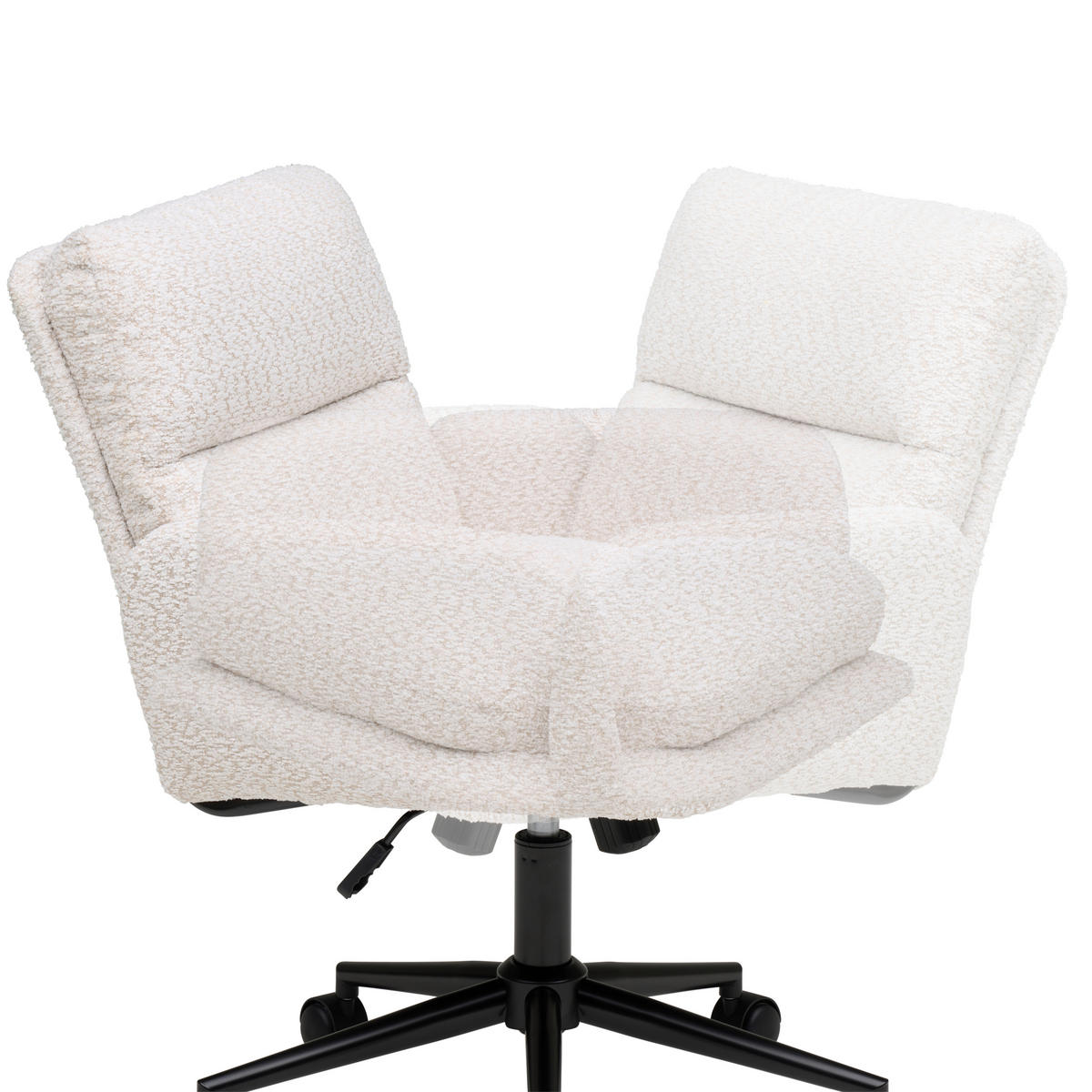 OTOČNÁ ŽIDLE, buklé, černá, béžová - černá/béžová, Moderní, kov/textil (58/86/96/65cm) - MID.YOU